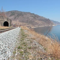 Кругобайкальская железная дорога возле Ангасолки